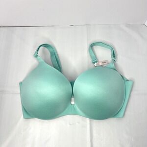 Ambrielle Mint Green-Blue Plunge T-Shirt Bra 34D Underwire Padded Lingerie